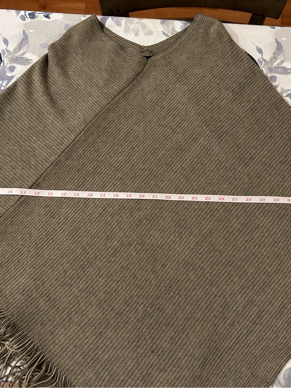 Steve Madden Olive Fringe Knit Poncho - Picture 5 of 7